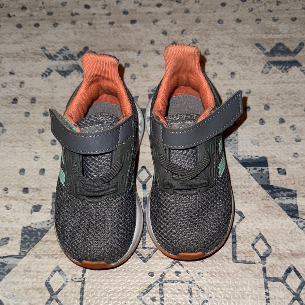 adidas Kids Charcoal and Coral Sneakers